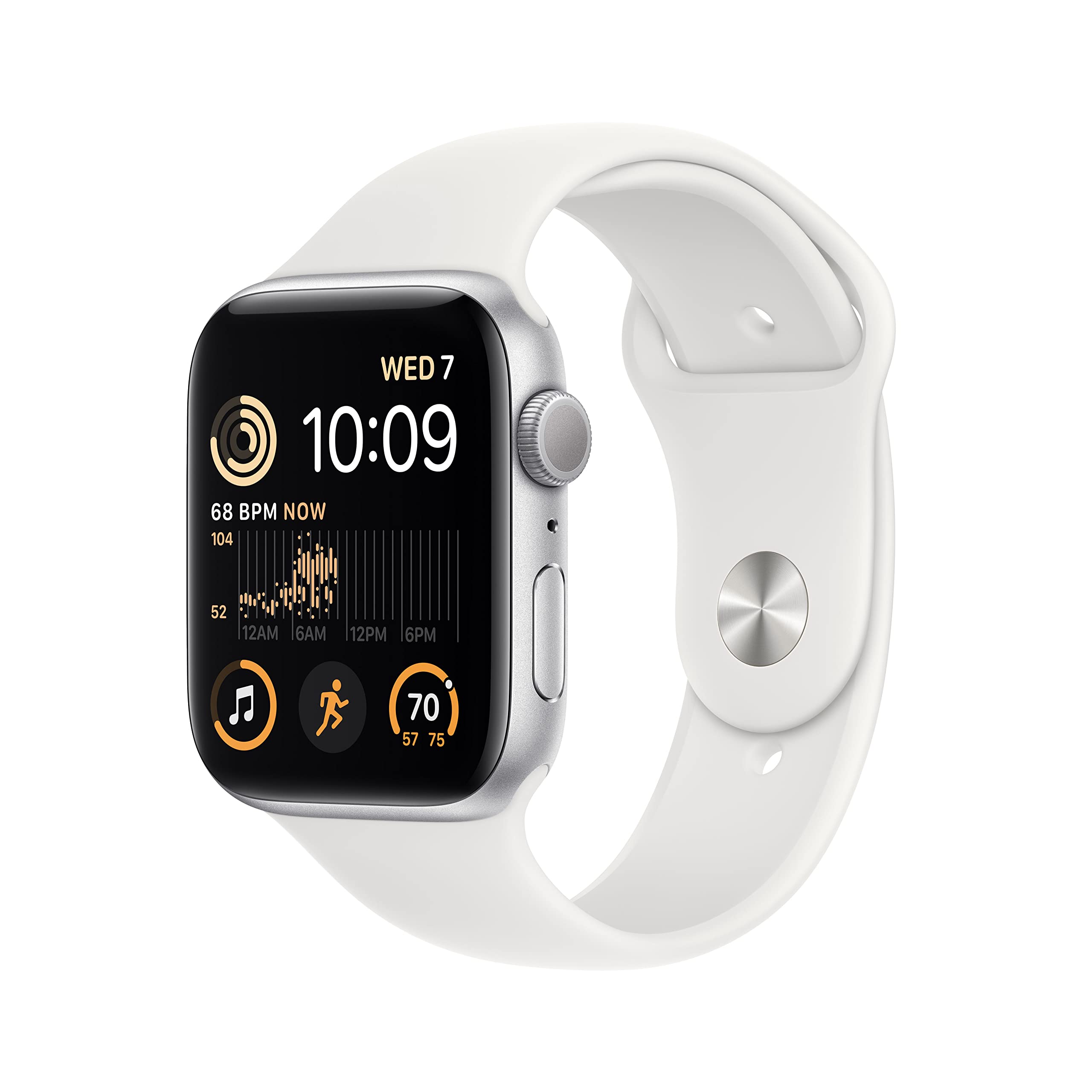 Apple Watch SE (2nd Gen) GPS 44mm: Smartwatch with Starlight Aluminum Case and Sport Band. Fitness & Sleep Tracker, Crash Detection, Heart Rate Monitor