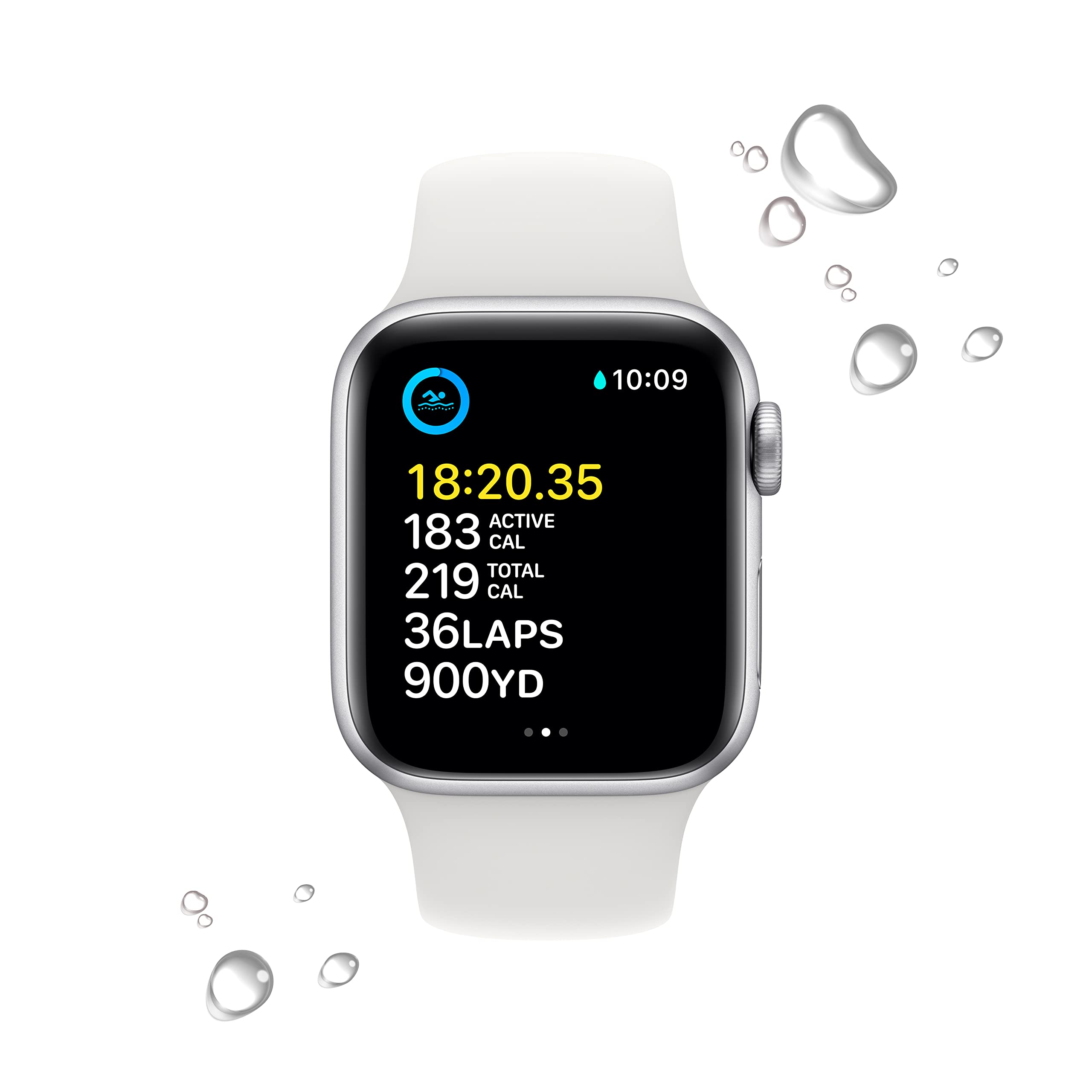 Apple Watch SE (2nd Gen) GPS 44mm: Smartwatch with Starlight Aluminum Case and Sport Band. Fitness & Sleep Tracker, Crash Detection, Heart Rate Monitor