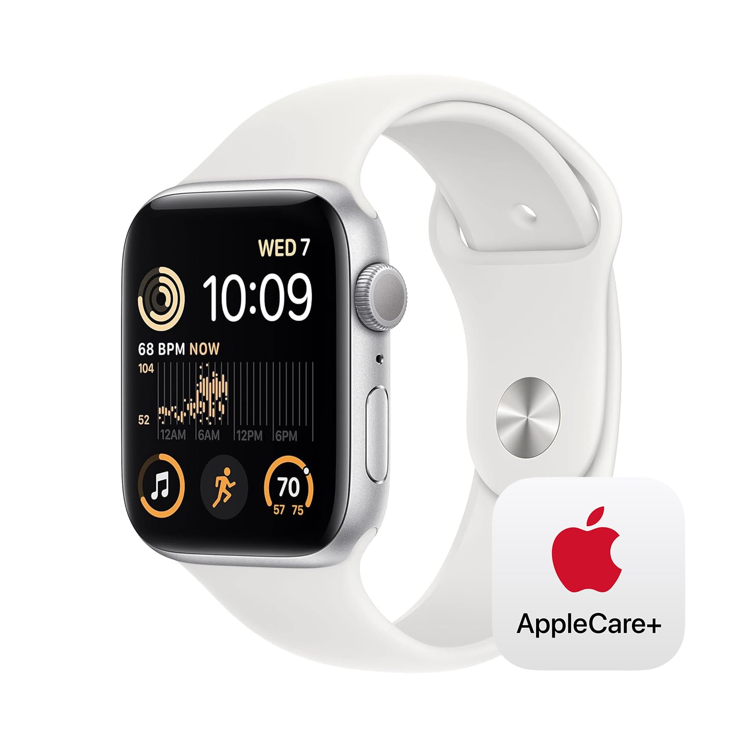 Apple Watch SE (2nd Gen) GPS 44mm: Smartwatch with Starlight Aluminum Case and Sport Band. Fitness & Sleep Tracker, Crash Detection, Heart Rate Monitor