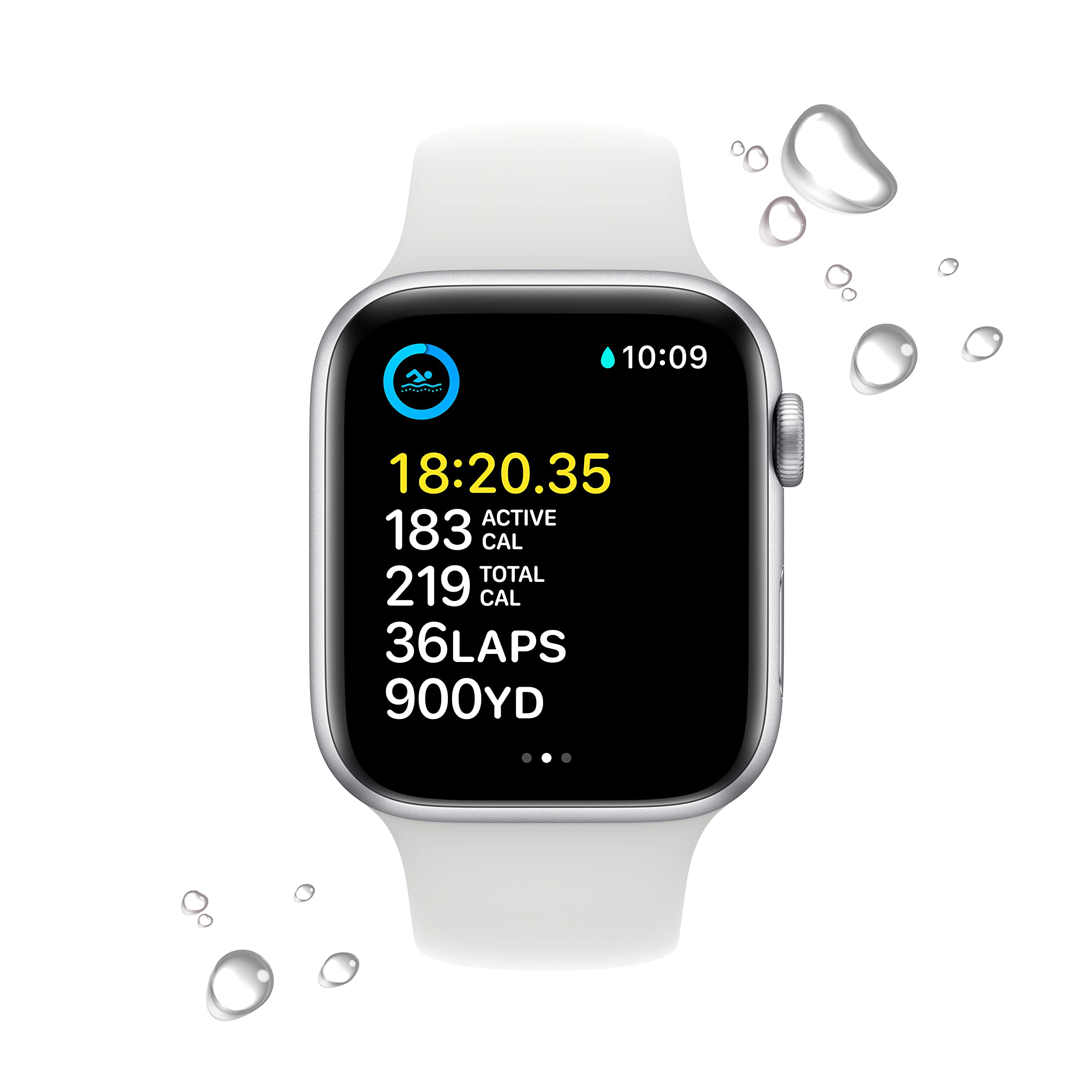 Apple Watch SE (2nd Gen) GPS 44mm: Smartwatch with Starlight Aluminum Case and Sport Band. Fitness & Sleep Tracker, Crash Detection, Heart Rate Monitor