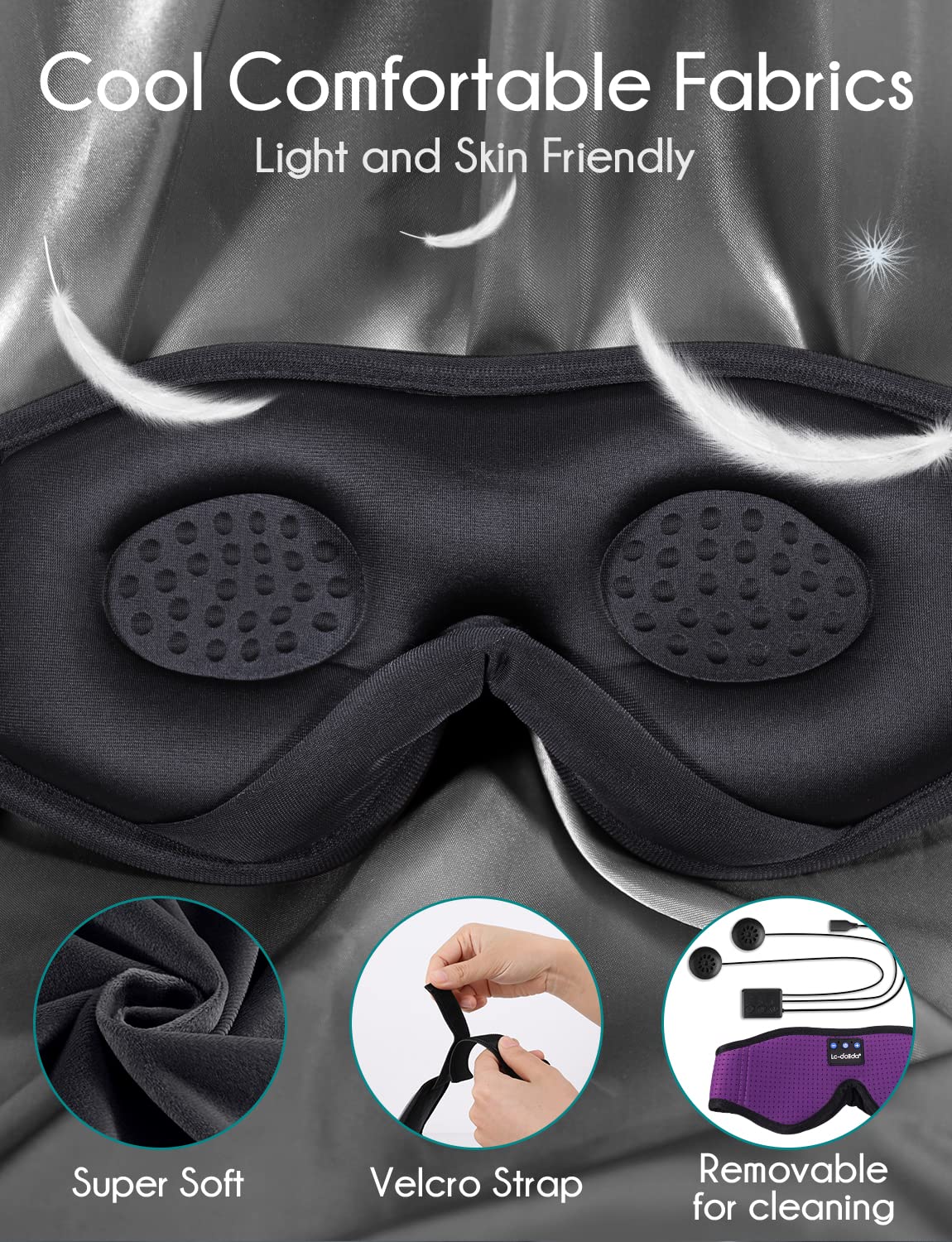 LC-dolida Sleep Mask with Bluetooth Headphones