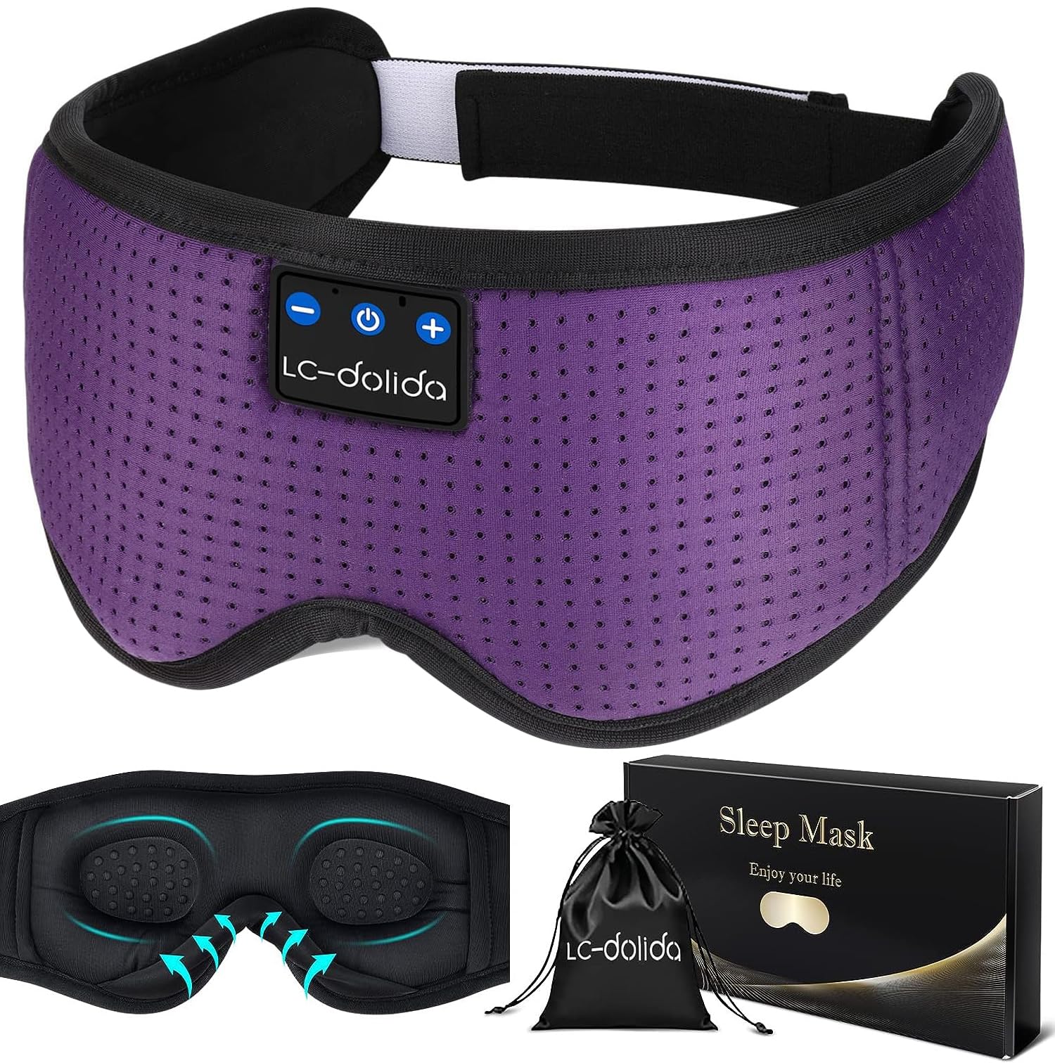 LC-dolida Sleep Mask with Bluetooth Headphones