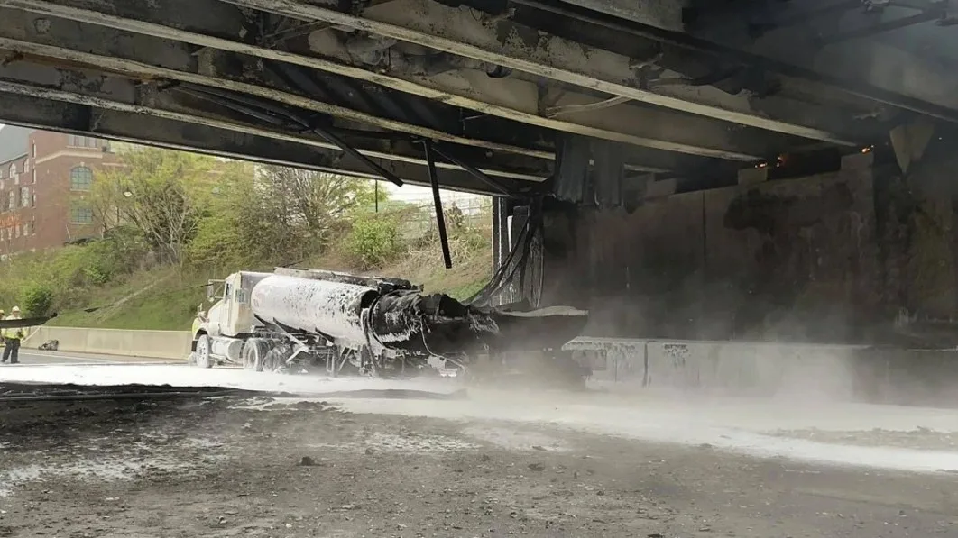 "Tanker Truck Crash Sparks Massive Fire and Closes Interstate 95 in Connecticut"