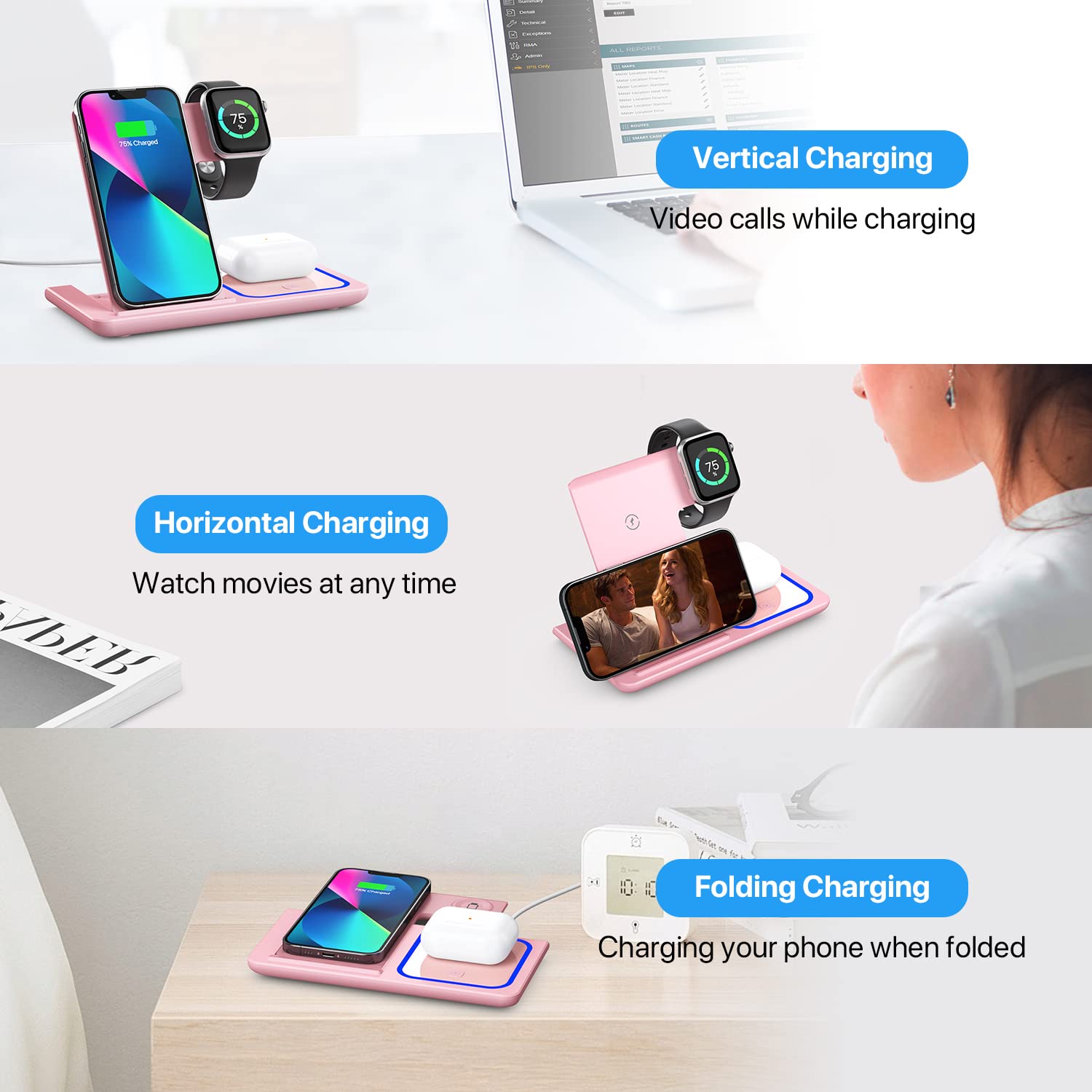 YOXINTA 3-in-1 Wireless Charger