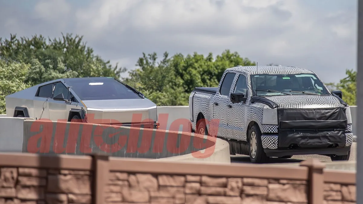 Ford F-150 Test Mules with Potential In-Wheel Motors Spotted Testing Alongside Tesla Cybertruck