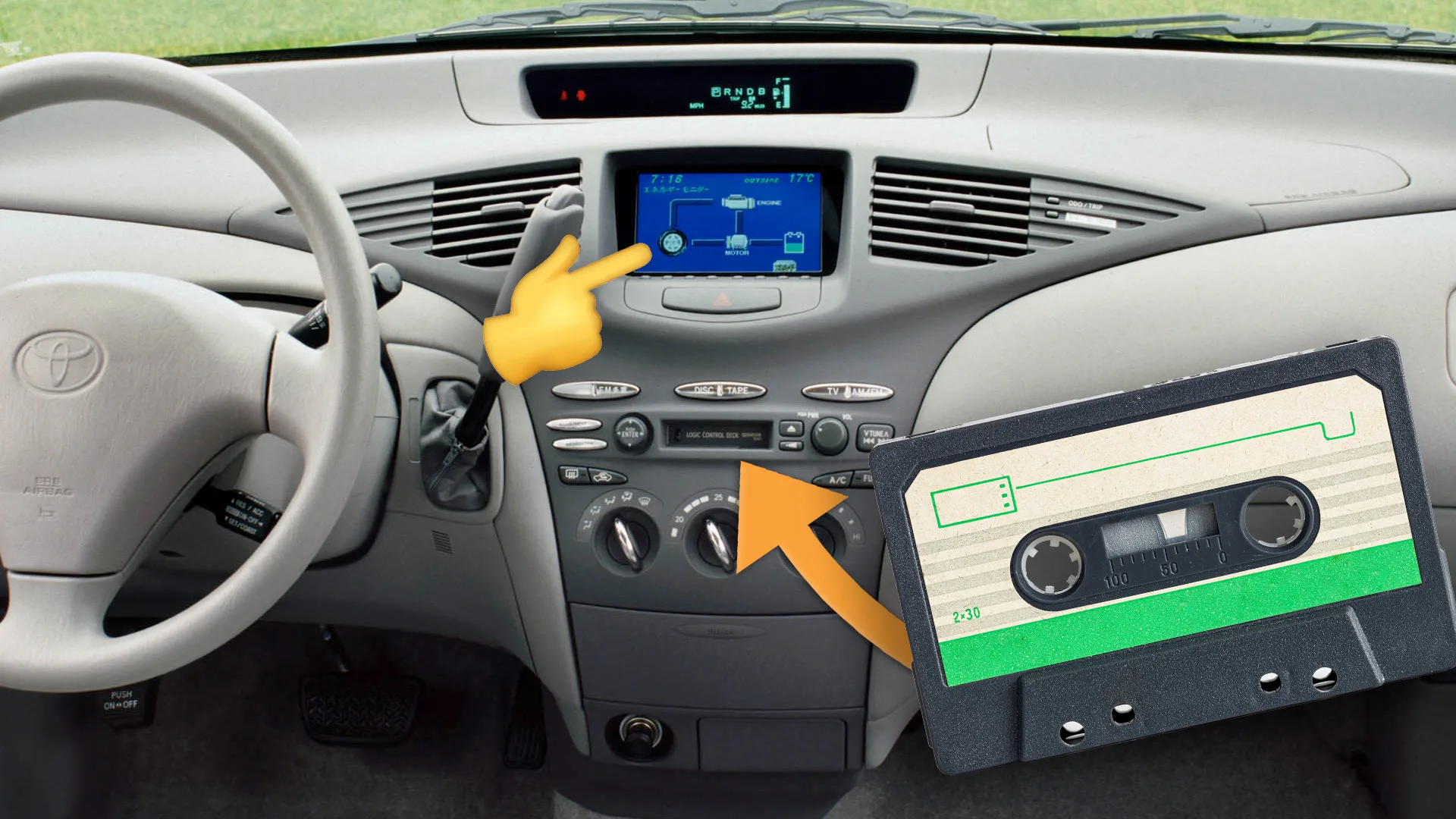 The Surprising Combination of Cassette Tape Players and Touchscreens in the First-Generation Toyota Prius