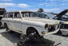 "Classic Volvo Amazon Found in Northern California Junkyard: A Beloved Farewell to a Rugged Classic Car"