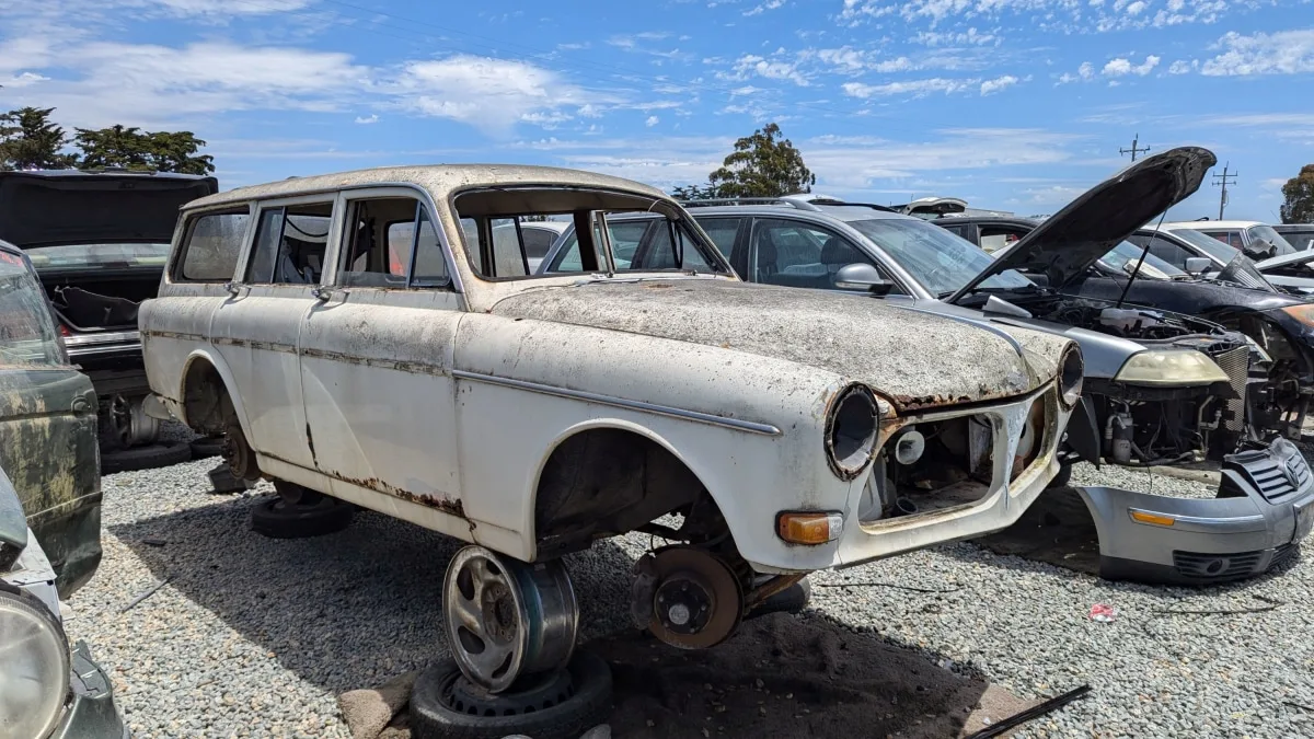 "Classic Volvo Amazon Found in Northern California Junkyard: A Beloved Farewell to a Rugged Classic Car"